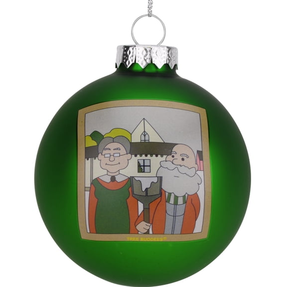 Tree Buddees American Xmas Painting Glass Christmas Ornament