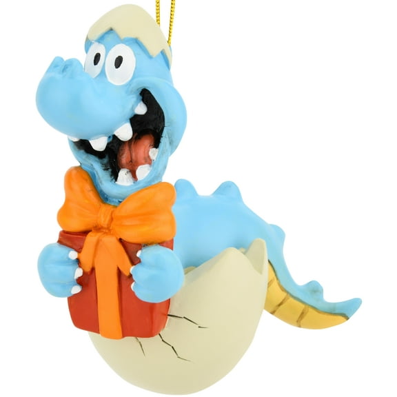 Tree Buddees Baby Dinosaur Hatching with Present Christmas Ornament