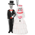 thumbnail image 1 of Tree Buddees Death Do Us Part Skeleton Ornament or Wedding Cake Topper  Spooky Bride & Groom, 1 of 7