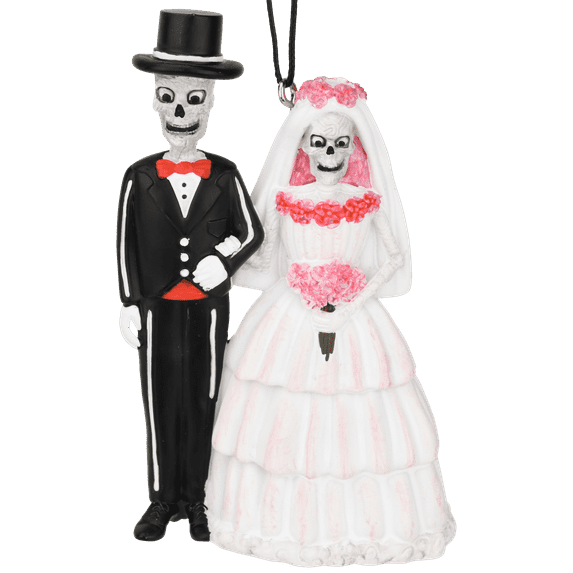 Tree Buddees Death Do Us Part Skeleton Ornament or Wedding Cake Topper Spooky Bride & Groom