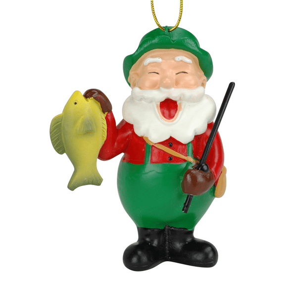 Tree Buddees Fishing Santa Claus Christmas Ornament