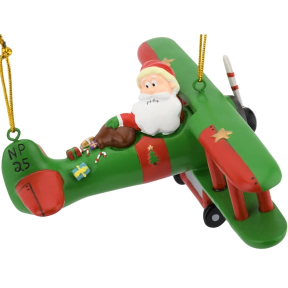 Tree Buddees Large Funny Aviator Santa Flying Plane Losing Presents Christmas Ornaments