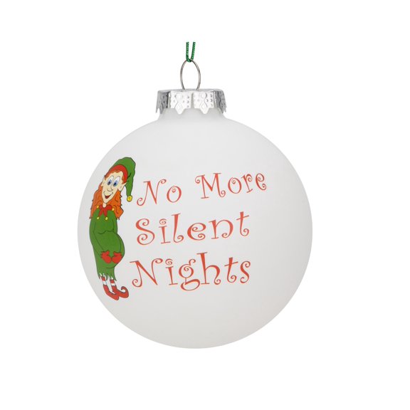 Tree Buddees Christmas Ornament No More Silent Nights Ball Ornament Pregnancy Glass 1-Count 3"