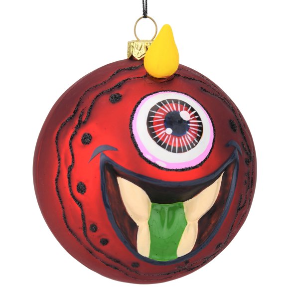 Tree Buddees One Eyed Horned Monster Glass Bulb Halloween Ornaments