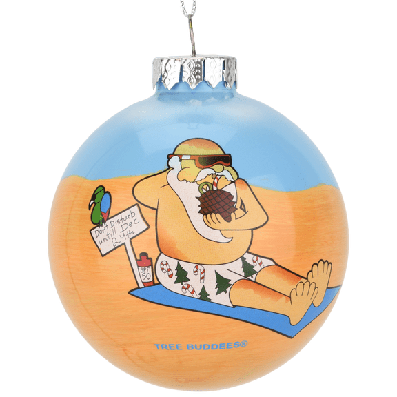 Tree Buddees Santa on Vacation at The Beach Christmas Ornament