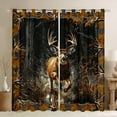 thumbnail image 1 of Tree Camouflage Deer 30%-50% Blackout Curtains - Camo Branches Rustic Deer Curtains - Deer Hunting Curtains & Drapes Running Deer Hunting Cabin Lodge Window Curtains (38Wx45L), 1 of 6