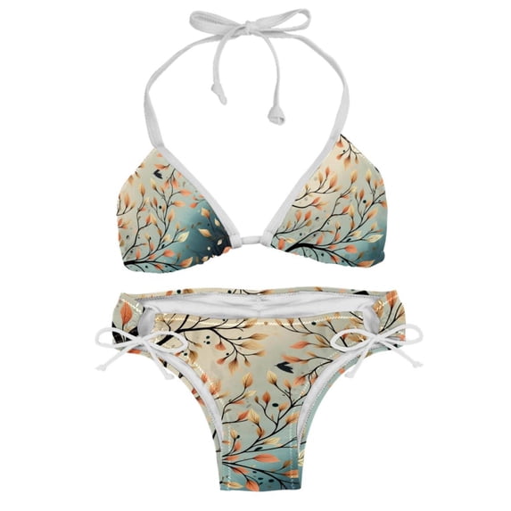 Tree Chic Bikini Set with Detachable Sponge & Adjustable Strap | 2-Pack for Versatile Swim Suit Looks