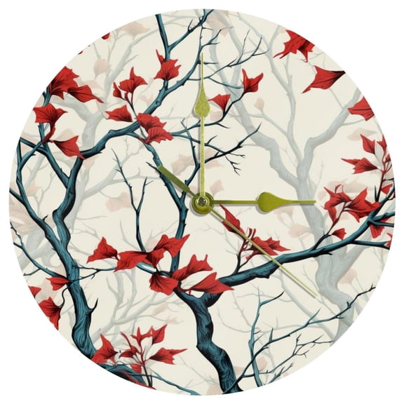 Tree Circular Acrylic Wall Clock - Elegant Timepiece for Home Decor - Silent Movement - 12-Inch Diameter - Battery Operated - Sleek Design - Easy-to-Read