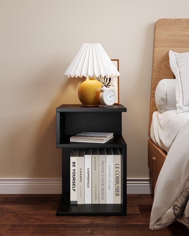 ZARKEA 20'' S-Shaped End Table and Bookcase With Open Storage Shelves ...