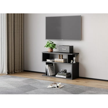 Tree City 24' Rustic Entryway Console Table with Multi-Tier Open Shelves, Black