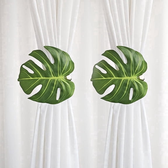 ZARKEA Bohemian Fresh Leaves Curtain Tiebacks Large set of 6(3 pairs)