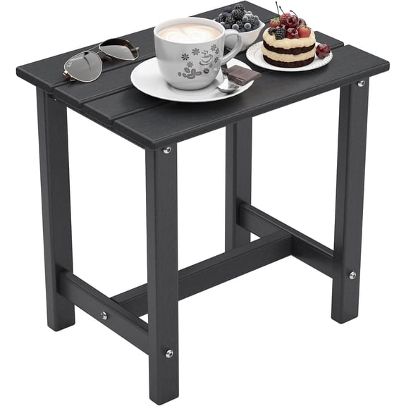 ZARKEA Outdoor Weather-Resistant and Heavy-Duty HDPE End Table, Black