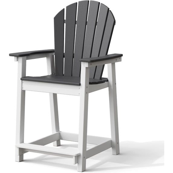 ZARKEA Heavy-Duty HDPE and Weather-Resistant Outdoor Bar Stools, Gray