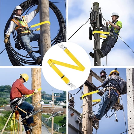 Tree Climbing Belt Restraint Lanyards & Hunting Safety Harness, Adjustable Safety Lanyard, Yellow