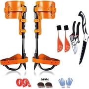 Tree Climbing Gear Tree Climbing Spikes, Tree Climbing Gear with Adjustable Climbing Straps and Steel Core Flip Line, Rock Climbing Kit with Triple Lock Lanyard Adjuster