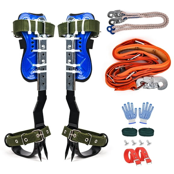 Tree Climbing GearTree Climbing Spikes, Tree Climbing Gear with Adjustable Climbing Straps and Steel Core Flip Line, Rock Climbing Kit with Triple Lock Lanyard Adjuster