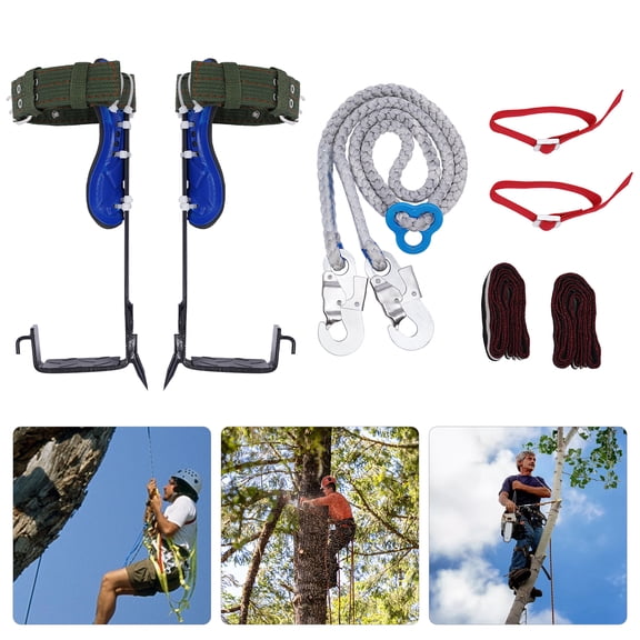 Tree Climbing Gear, with Adjustable Climbing Belt and Rope, Tree Climbing Spikes for Climbing Trees, Outdoor Jungle Survival, Picking Fruit, Sports