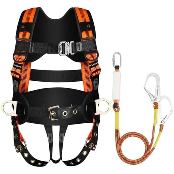 Tree Climbing Harness with Lanyard, Safety Harness for Men Construction, Fall Arrest Safety Harnesses, ANSI & OSHA Certified$$Tools & Hardware Other
