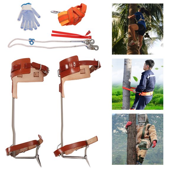 Tree Climbing Spike Set Adjustable Pole Climbing Spurs Tool Climber ...