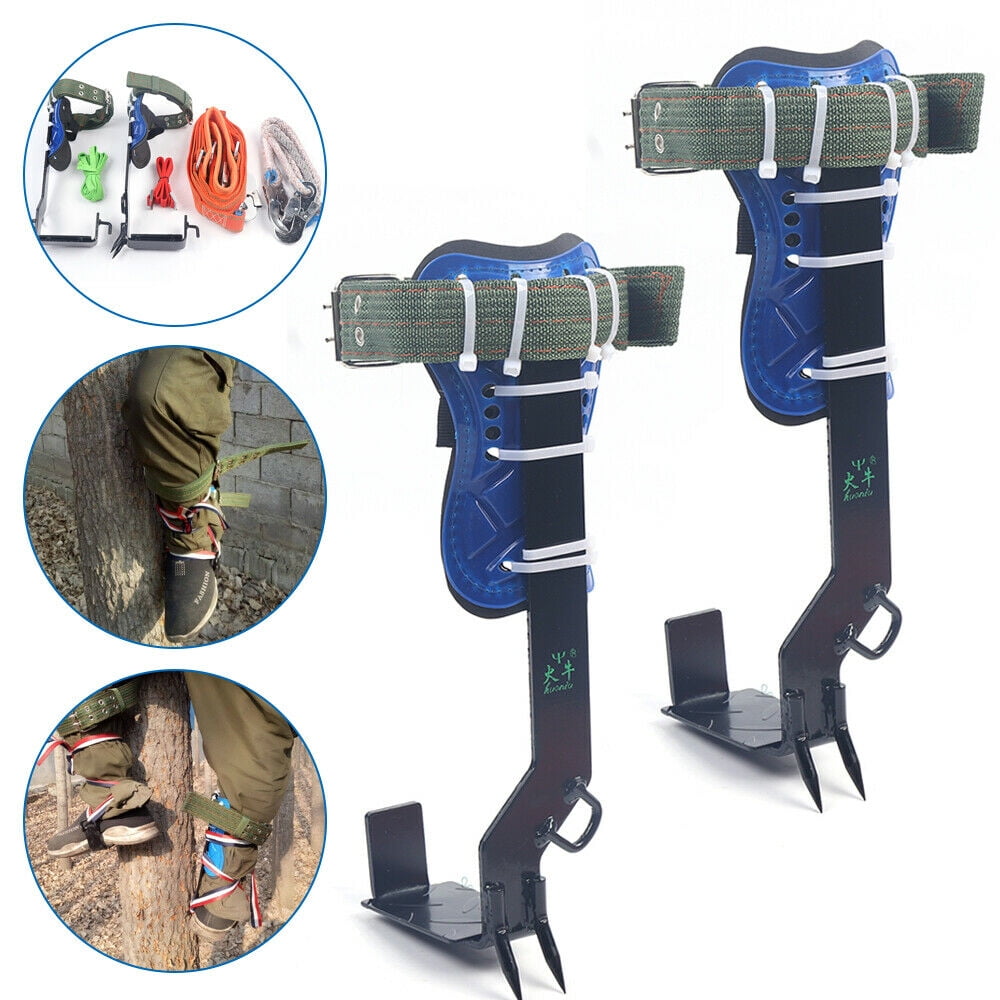 Tree Climbing Spike Set Safety Adjustable Belt Lanyard 2 Gears Rope ...
