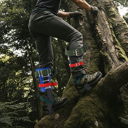 Tree Climbing Spike Set with Adjustable Rope and Safety Gear