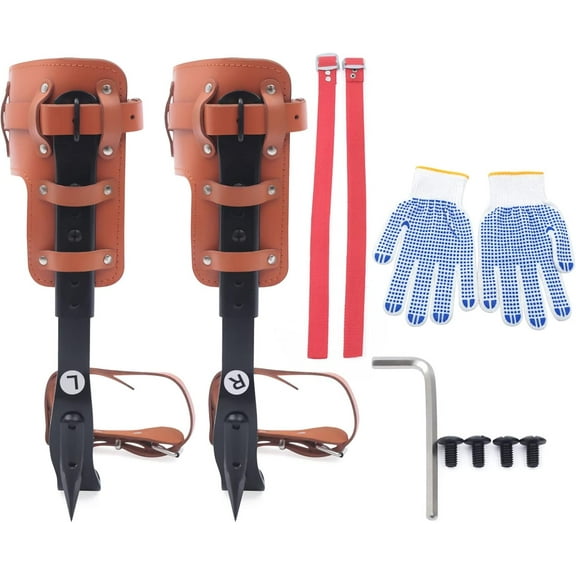 Tree Climbing Spikes Climbing Spikes with Multi-Functional Belt Steel Adjustable Climber Gaffs Climbing Trees Gear