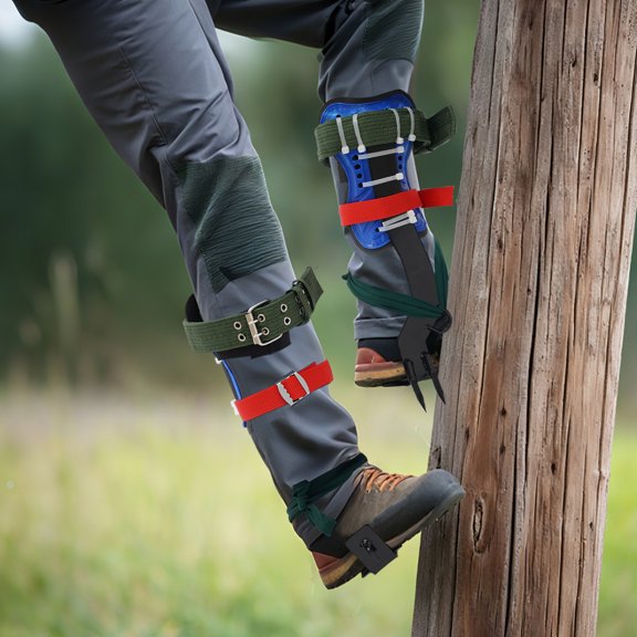 Tree Climbing Spikes Gear for Tree Work-Adjustable Belt Lanyard Rope Rescue Belt 2 Gears,220 lbs Load Capacity,Tree Climbing Kit for Jungle Survival, Hunting,Fruit Picking