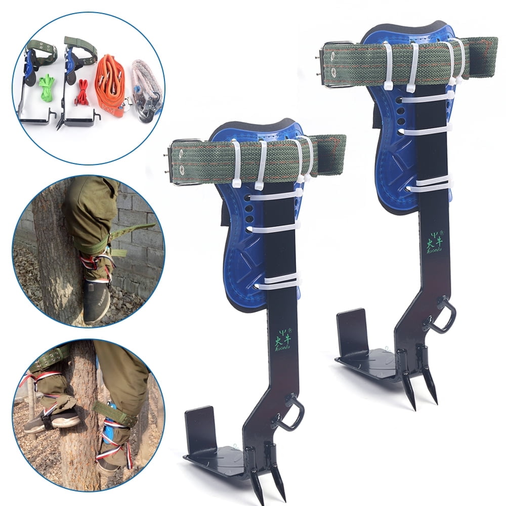 VEVOR Tree Climbing Spikes Set, Tree Climbing Tool with Safety Belt & Foot  Ankle Straps, 4 in 1 Alloy Metal Adjustable Pole Climbing Spurs, Arborist