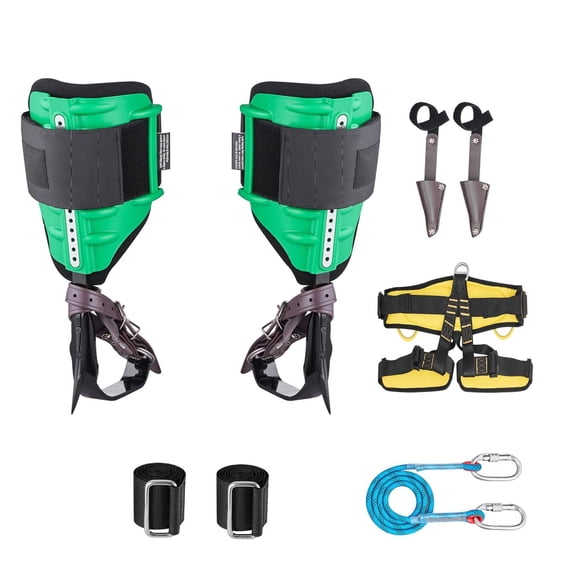 Tree Climbing Spikes Set, Adjustable Arborist Gear, 350lbs Capacity, Steel Climb Spurs with Straps & Protectors for Fruit Picking, Hunting, Utility Work