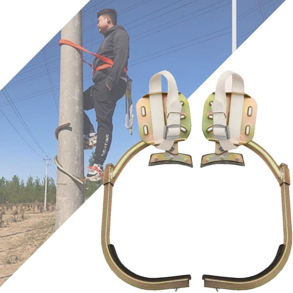 Tree Climbing Spikes, Stainless Steel Tree Climbing Gear, Adjustable Pole Climbing Spikes for Electric Worker, Climbing Pole, Water Pipe Climbing,350model