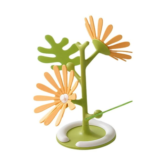 Tree Coasters,Flower Silicone Coaster Set with Holder, Non-Slip Resistant Trivet Tree,4-Piece Heat Resistant Trivet Mats for Hot Pots, Foldable Kitchen Drying Rack & Decorative Coaster