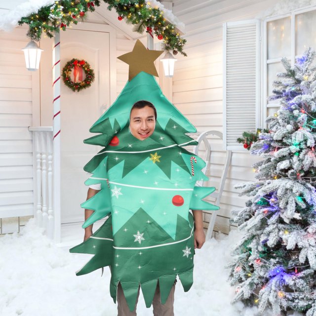 Tree Costume,Funny Christmas Tree Costume Fancy Dress Cosplay,Xmas Suit