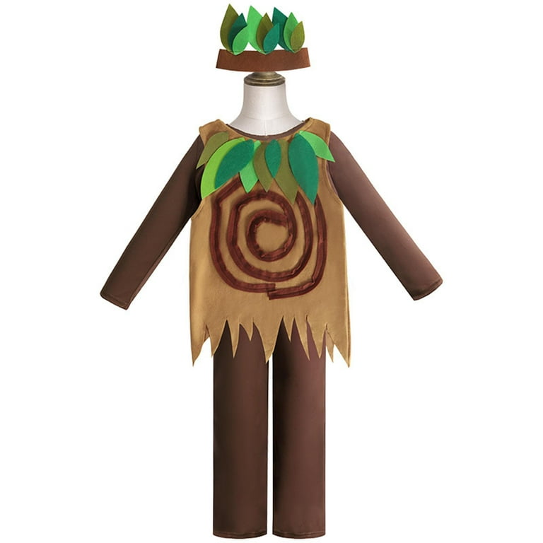 Tree Costumes for Kids Headdress Vest Romper Suit Apparel Accessories Dress up Clothes for Stage Performance Halloween Role Play Cosplay S Walmart