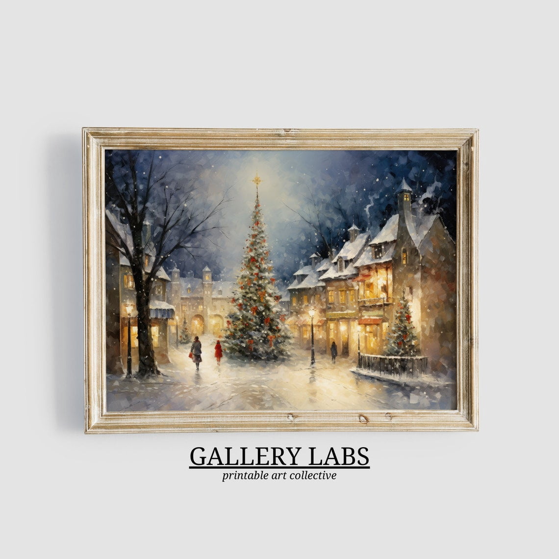 Tree Cottage Core Seasonal Vintage Winter Pine Wall Art, Seasonal ...