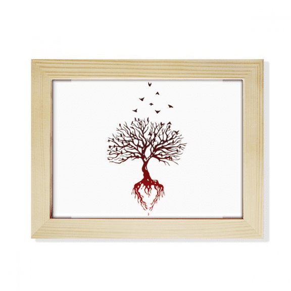 Tree Crow Flying Root Art Deco Fashion Desktop Photo Frame Picture Art Decoration Painting 6x8 inch