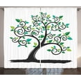 thumbnail image 1 of Ambesonne Tree Curtains 2 Panel Set, Abstract Minimalist Nature, 108" x 63", Green Grey, 1 of 3