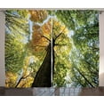 thumbnail image 1 of Ambesonne Tree Curtains 2 Panel Set, Forest Autumn Growth Eco, 108" x 90", Dark Brown Pale Green, 1 of 3