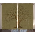 thumbnail image 1 of Ambesonne Tree Curtains 2 Panel Set, Old Paper Effect Vintage, 108" x 84", Olive Green, 1 of 3