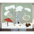 thumbnail image 1 of Ambesonne Tree Curtains 2 Panel Set, Amanita Muscaria Mushroom, 108" x 108", Multicolor, 1 of 3