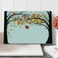 thumbnail image 1 of Tree Cutting Board, Framework with Black Tree Silhouettes and Dried Leaves Autumn Season Nature Forest, Decorative Tempered Glass Cutting and Serving Board, in 3 Sizes, by Ambesonne, 1 of 2