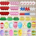 thumbnail image 1 of Tree Decorations, Easter Eggs Hanging Ornaments Shamrock Heart Shaped Baubles, Spring Farmhouse Easter Tree Basket Filler for Holiday Party Favor Supplies, 1 of 4