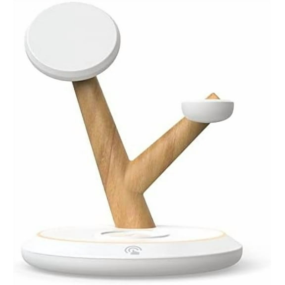Tree Design Fast 3-in-1 Wireless Charging Station for iPhone 11/12/13/14/15/16, Pro, Pro Max, Mini, Apple Watch, AirPods2/Pro