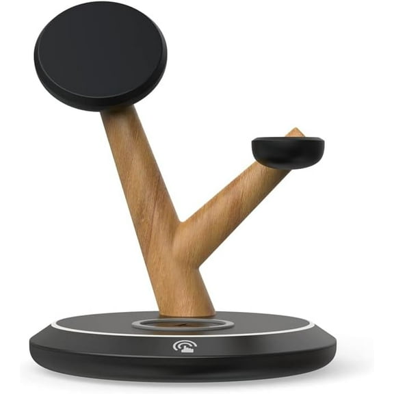 Tree Design Fast 3-in-1 Wireless Charging Station for iPhone 11/12/13/14/15/16, Pro, Pro Max, Mini, Apple Watch, AirPods2/Pro