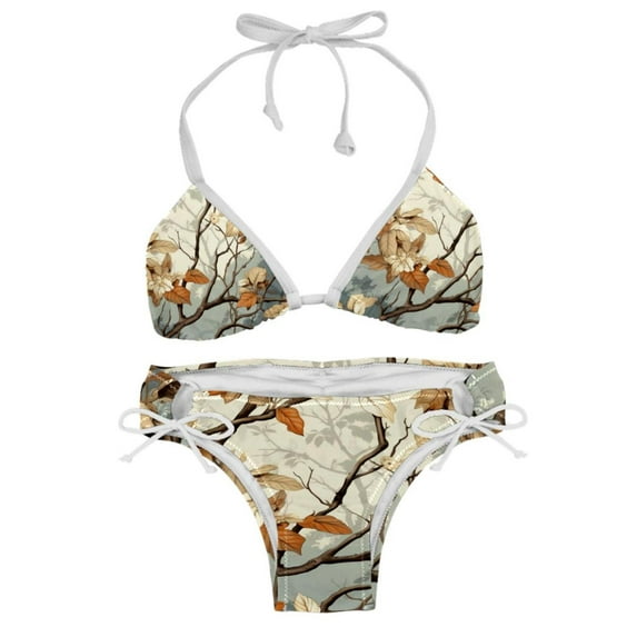 Tree Detachable Sponge Adjustable Strap Bikini Set Two-Pack - Swimwear for Two, Beach Vacation Essentials!