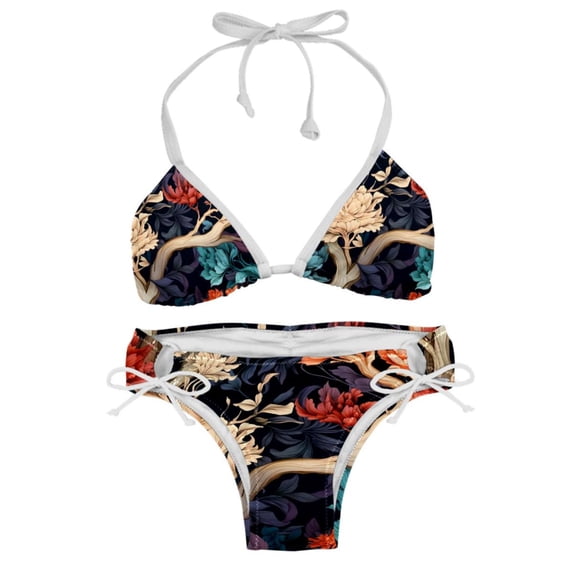 Tree Detachable Sponge Bikini Set with Adjustable Strap, Two-Pack - Ideal for Beach and Pool Parties!