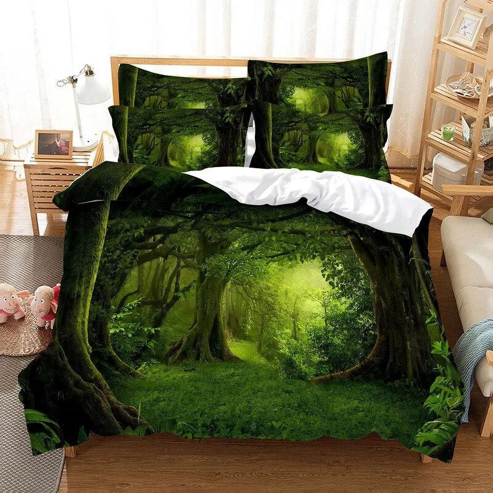 Tree Duvet Cover Set Snow Winter Style Beautiful Landscape 3D Print