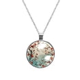 thumbnail image 1 of Tree Elegant Glass Design Circular Pendant Necklace - Stylish Statement Necklaces, 1 of 5