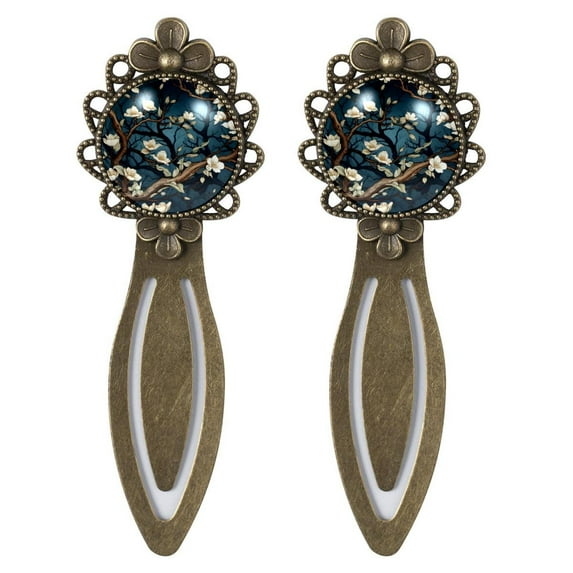 Tree Elegant Vintage Copper-Colored Lace Bookmarks - Stainless Steel Book Accessories for Book Lovers - Set of Two Bookmarks