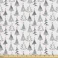 thumbnail image 1 of Ambesonne Tree Fabric by the Yard Upholstery, Doodle Sketch Style Stars, 2 Yards, Black Grey Red, 1 of 4