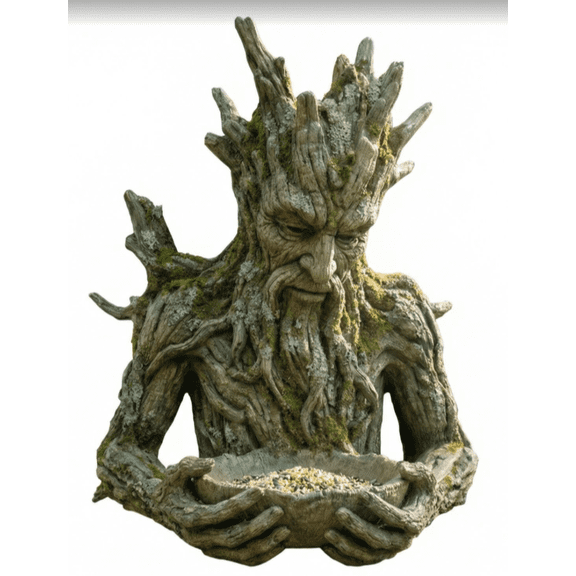 Tree Face Bird Feeder, Man Tree Hugger Sculpture for Outdoor Garden Decor, Unique Resin Yard Art & Hanging Wild Bird Feeder, Fun Easter Decorations A